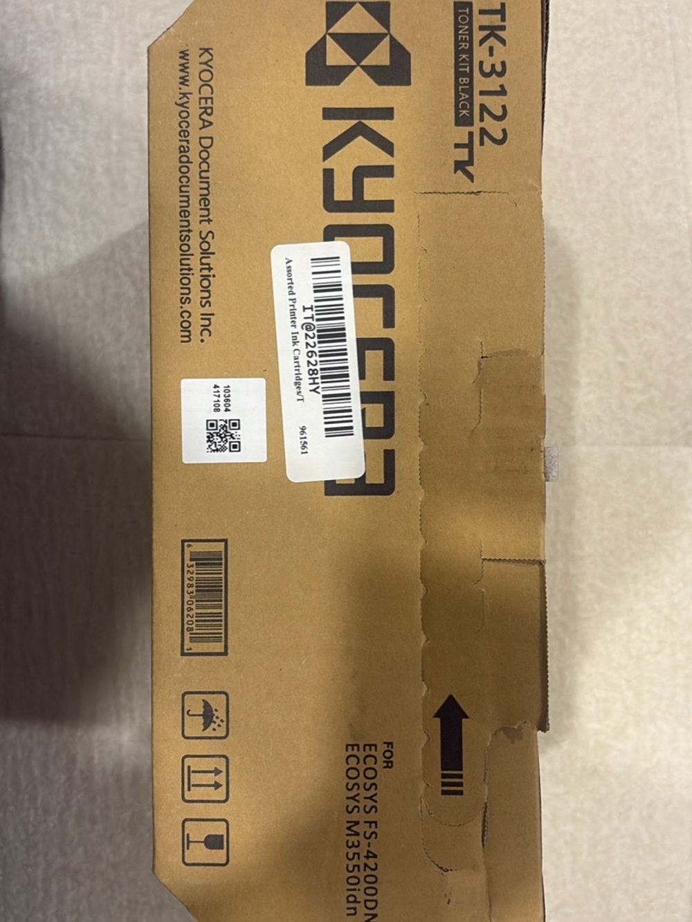 Black Toner Kit TK-3122 for Printers - Black